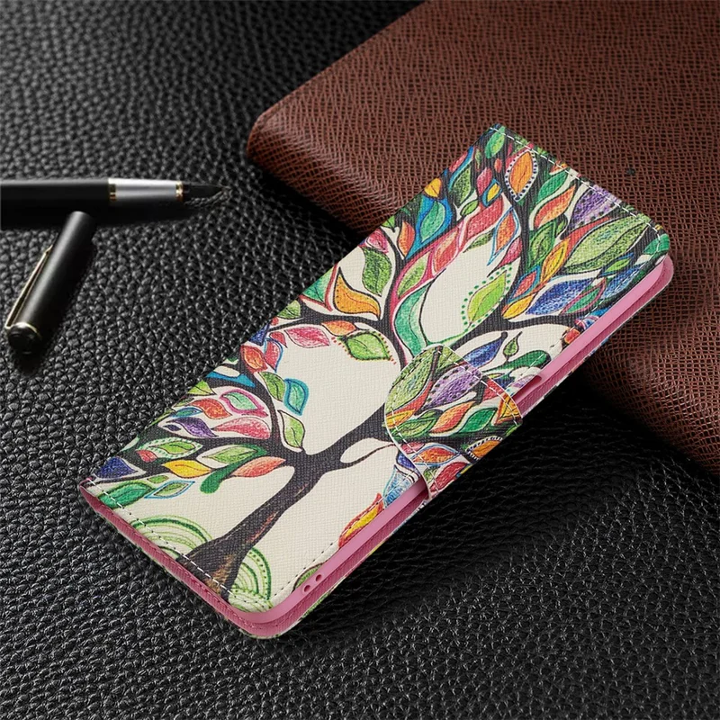 Wallet Design Drop-Resistant Pattern Printing Magnetic Leather Case with Adjustable Stand for Oppo A54 4G / A54s / A16 / A16s / A55 5G - Snicker