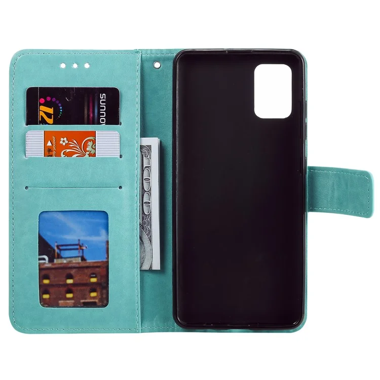 Capa de Capa de Telefone PU Calaro de Calaro de Mandala Pattrala Patallet Stand Caso Para Oppo Reno6 5G - Verde