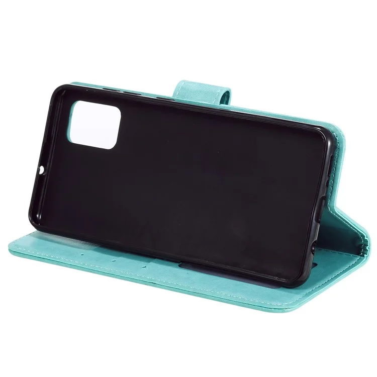 Capa de Capa de Telefone PU Calaro de Calaro de Mandala Pattrala Patallet Stand Caso Para Oppo Reno6 5G - Verde