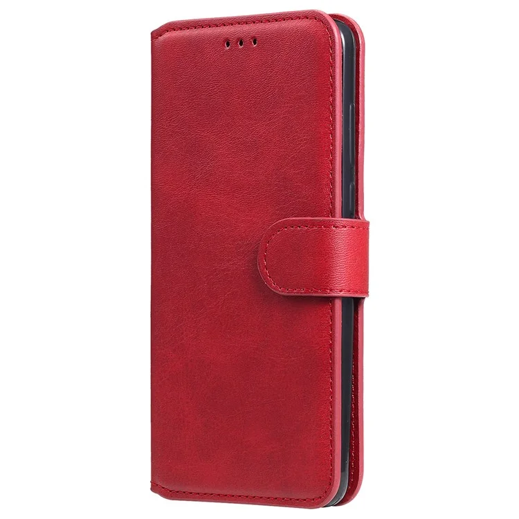 Fine Quality Wallet Stand Classic Style Flip Leather Phone Case for Oppo A93 5G/A74 5G/A54 5G - Red
