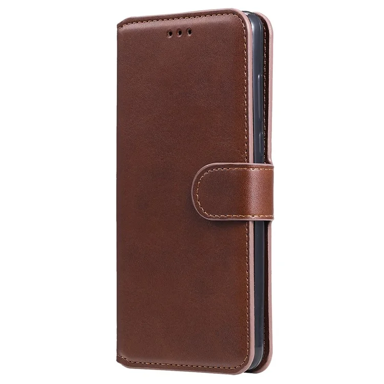 Funda de teléfono de piel clásica con soporte y billetera de alta calidad para Oppo A93 5G/A74 5G/A54 5G - Marrón