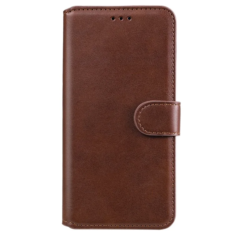 Funda de teléfono de piel clásica con soporte y billetera de alta calidad para Oppo A93 5G/A74 5G/A54 5G - Marrón
