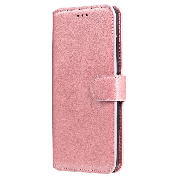 Portafoglio di Qualità Raffinata Custodia Per Telefono in Pelle di Fili di Stile Classico Per Oppo A93 5G/A74 5G/A54 5G - Oro Rosa