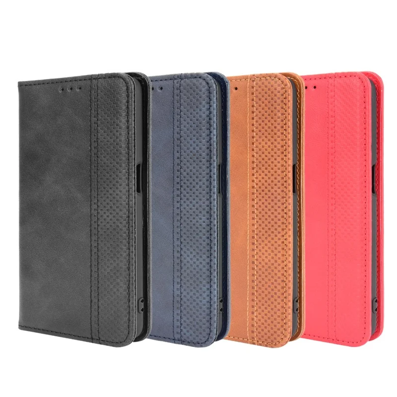 PU Leather Full Protective Retro Style Wallet Stand Flip Protective Phone Cover for Oppo A16/A16s/A54s - Blue