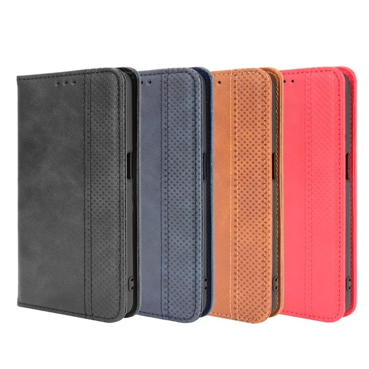 PU le Cuir PU Full Protective Retro Style Portefeuille Stand Flip Protection Téléphone Protection Pour Oppo A16 / A16s / A54s - Brun
