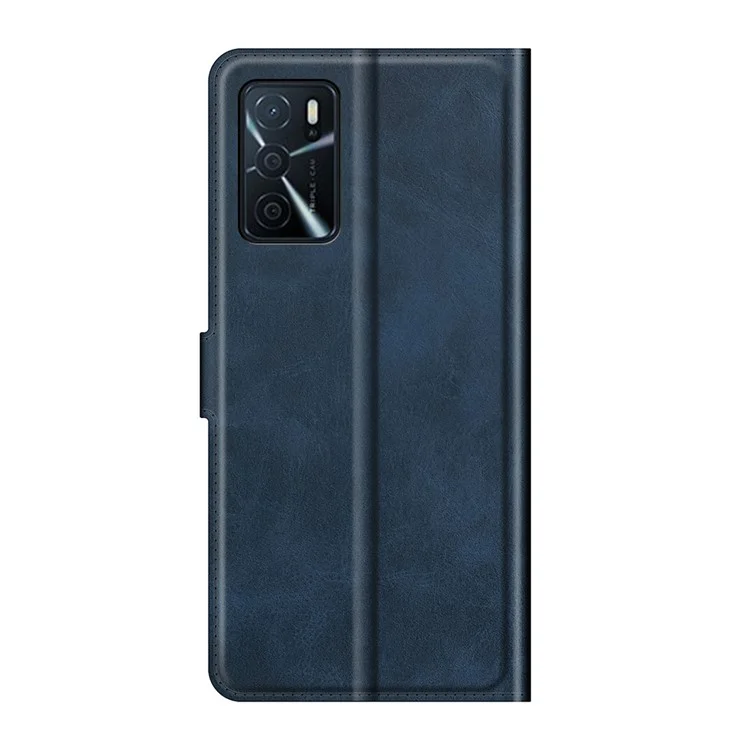 Funda protectora de cuero PU con soporte a prueba de golpes y cierre magnético para Oppo A16/A16s/A54s - Azul