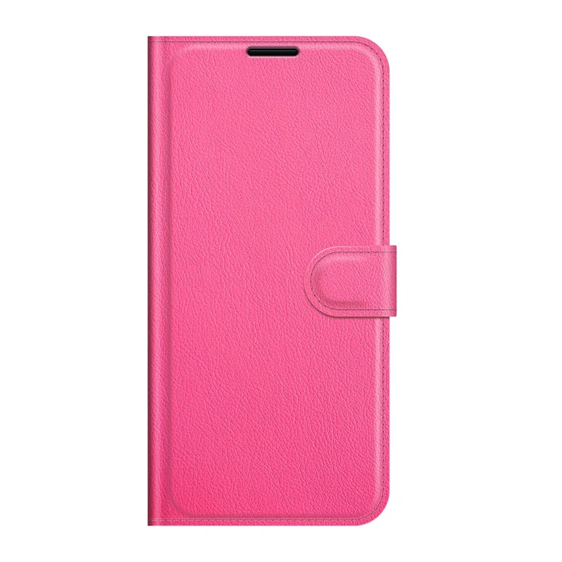 Folio Flip Litchi Skin Well-protected Leather Wallet Stand Design Cover for Oppo A16/A16s/A54s - Rose