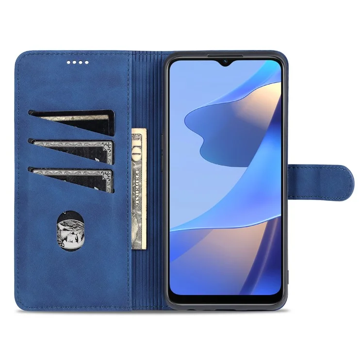 AZNS Cartera Diseño Stand PU Cuero Protección Completa Funda para Teléfono para Oppo A16/A16S/A54S - Azul