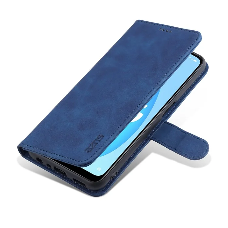 AZNS Cartera Diseño Stand PU Cuero Protección Completa Funda para Teléfono para Oppo A16/A16S/A54S - Azul