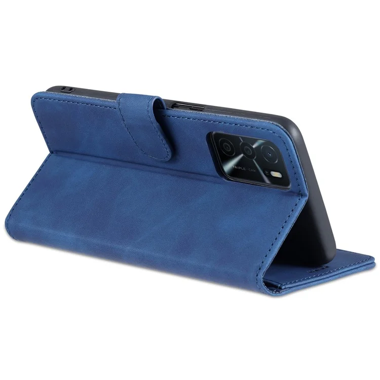 AZNS Cartera Diseño Stand PU Cuero Protección Completa Funda para Teléfono para Oppo A16/A16S/A54S - Azul