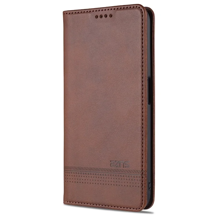 AZNS Étui de protection en cuir PU avec conception portefeuille antichoc et auto-absorbant pour OPPO A16 / A16s / A54s - Café