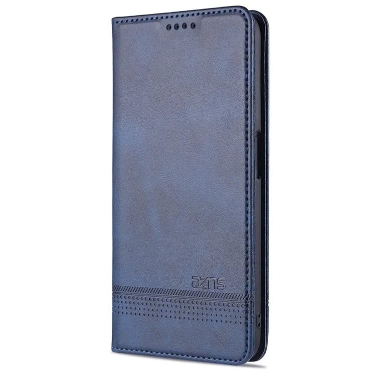 AZNS Capa de couro sintético à prova de choque e absorvida automaticamente para OPPO A16 / A16s / A54s - Azul