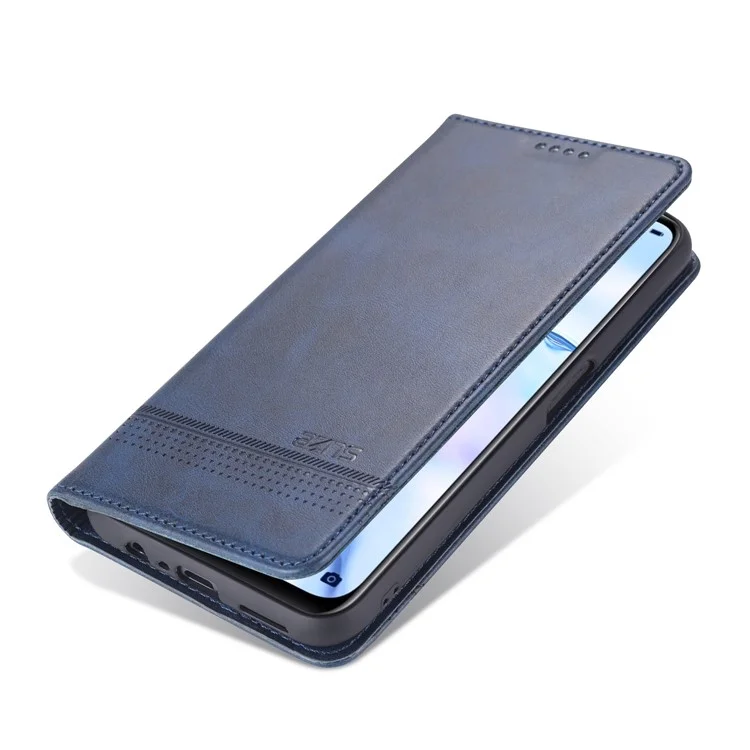 AZNS Capa de couro sintético à prova de choque e absorvida automaticamente para OPPO A16 / A16s / A54s - Azul