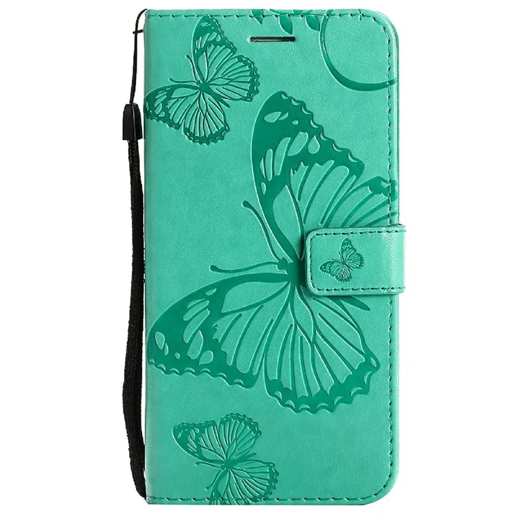 KT Imprimindo Série de Flores 2 Butterfly Padrões Imprimindo a Capa de Capa de Couro da Carteira de Grama Magnética Protetora à Prova de Choque Com Stand Para Oppo Reno5 4G/5G/Reno5 K/Find X3 Lite - Verde