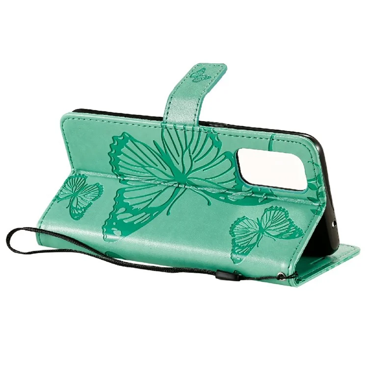 KT Imprimindo Série de Flores 2 Butterfly Padrões Imprimindo a Capa de Capa de Couro da Carteira de Grama Magnética Protetora à Prova de Choque Com Stand Para Oppo Reno5 4G/5G/Reno5 K/Find X3 Lite - Verde