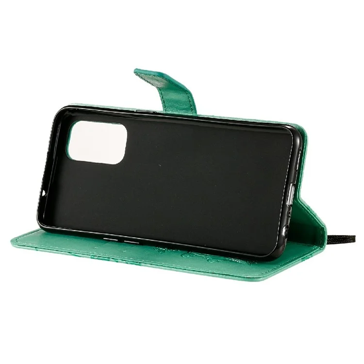 KT Imprimindo Série de Flores 2 Butterfly Padrões Imprimindo a Capa de Capa de Couro da Carteira de Grama Magnética Protetora à Prova de Choque Com Stand Para Oppo Reno5 4G/5G/Reno5 K/Find X3 Lite - Verde