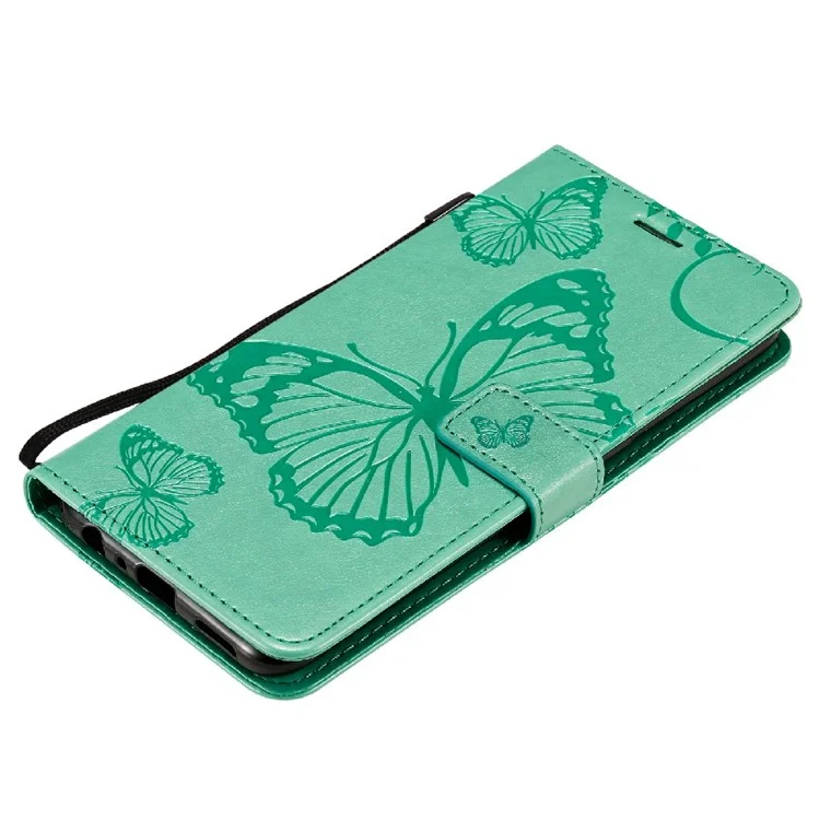 KT Imprimindo Série de Flores 2 Butterfly Padrões Imprimindo a Capa de Capa de Couro da Carteira de Grama Magnética Protetora à Prova de Choque Com Stand Para Oppo Reno5 4G/5G/Reno5 K/Find X3 Lite - Verde