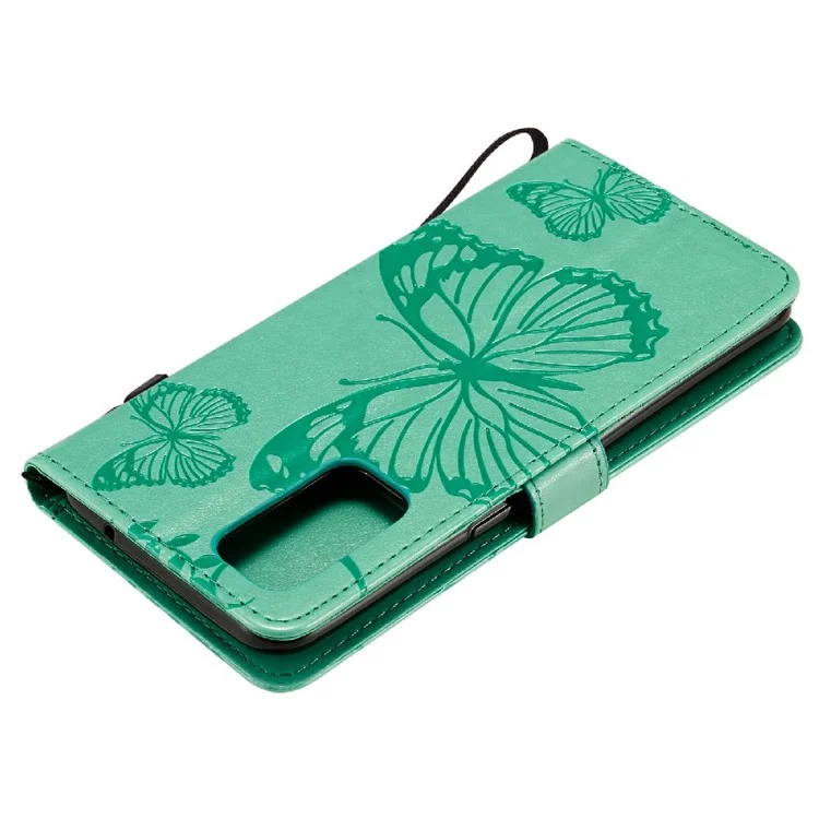 KT Imprimindo Série de Flores 2 Butterfly Padrões Imprimindo a Capa de Capa de Couro da Carteira de Grama Magnética Protetora à Prova de Choque Com Stand Para Oppo Reno5 4G/5G/Reno5 K/Find X3 Lite - Verde