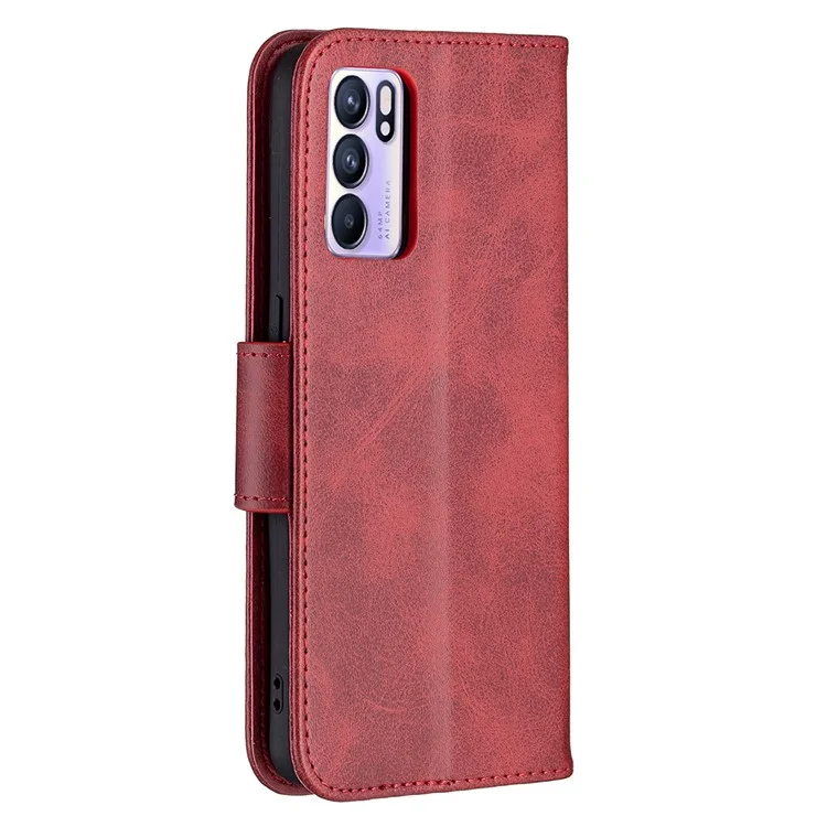 360 ° Couverture Complète Anti-rayures Smartphone Smartphone Smartphone Smartphone Porte-monnaie Pour OPPO RENO6 5G - Rouge