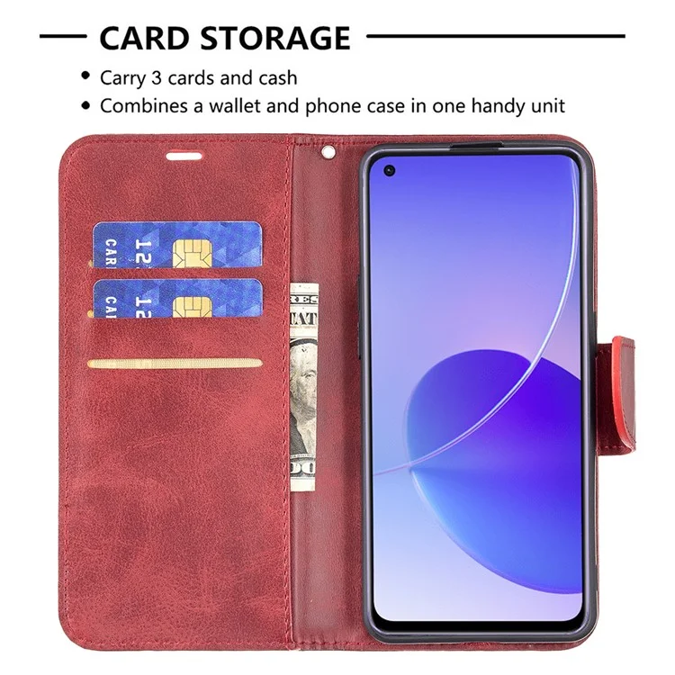 360 ° Couverture Complète Anti-rayures Smartphone Smartphone Smartphone Smartphone Porte-monnaie Pour OPPO RENO6 5G - Rouge