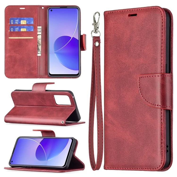 360 ° Couverture Complète Anti-rayures Smartphone Smartphone Smartphone Smartphone Porte-monnaie Pour OPPO RENO6 5G - Rouge