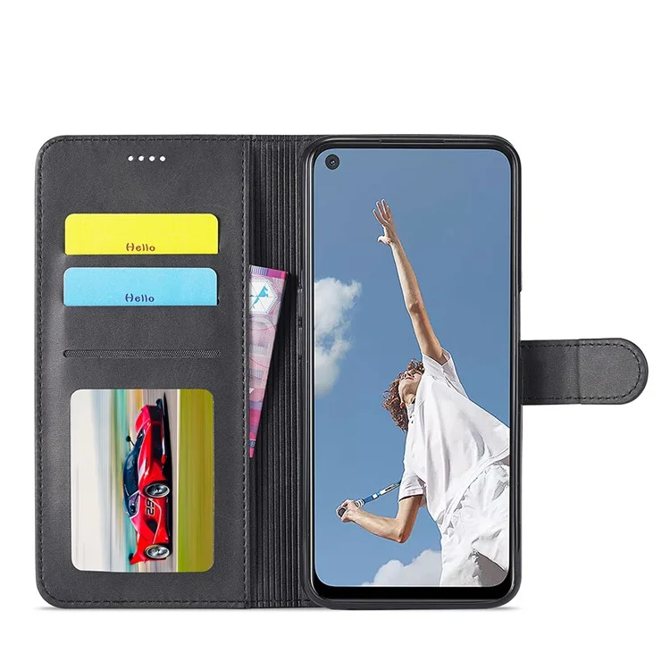 LC.IMEEKE Étui Portefeuille en Cuir avec Support pour Oppo Reno6 5G - Noir