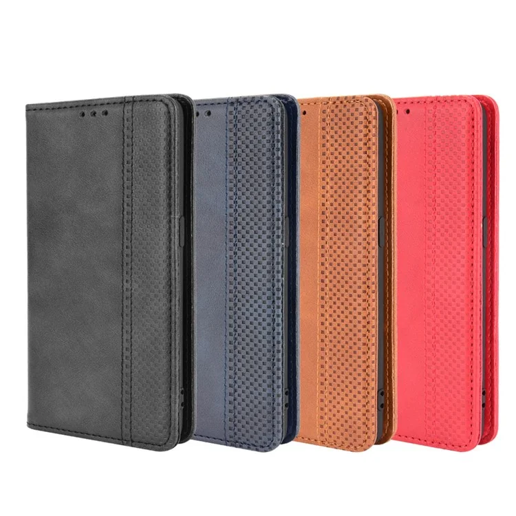 STYLE VINTAGE Auto-Absorbé Folio Flip Coating Coffre Coffre Coquille Avec Portefeuille Stand Pour RealMe GT Master - Le Noir