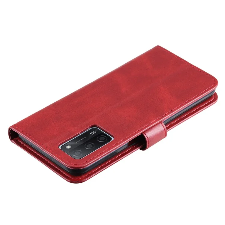 Vollständiger Schutz-Reißverschlusstaschen-Lederetuihandy-Cover für Oppo A16/A16s/A54s/A55 5G/A54 4G - Rot