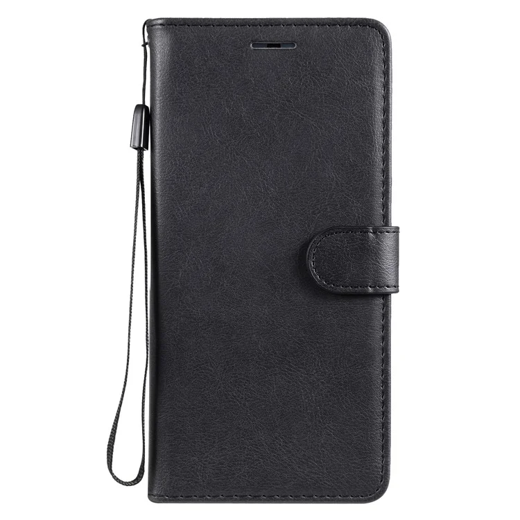 KT Leather Series-2 Capa de Carteira Resistente a Choques de Couro PU com Suporte e Alça para Oppo A55 5G / A54 4G / A16 4G / Realme V11 5G - Preto