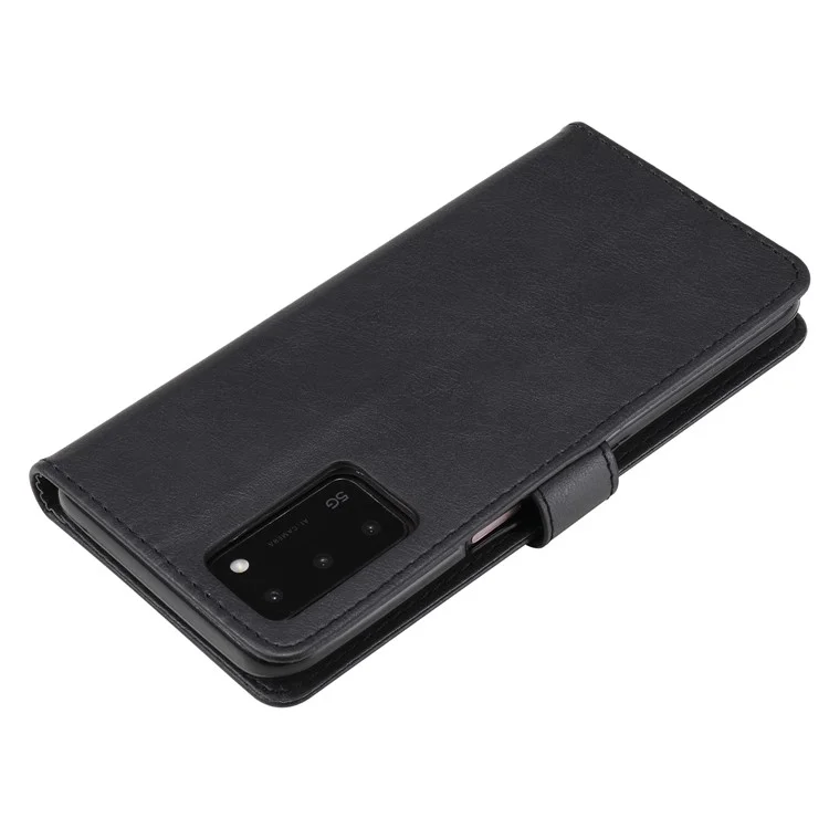 KT Leather Series-2 Capa de Carteira Resistente a Choques de Couro PU com Suporte e Alça para Oppo A55 5G / A54 4G / A16 4G / Realme V11 5G - Preto