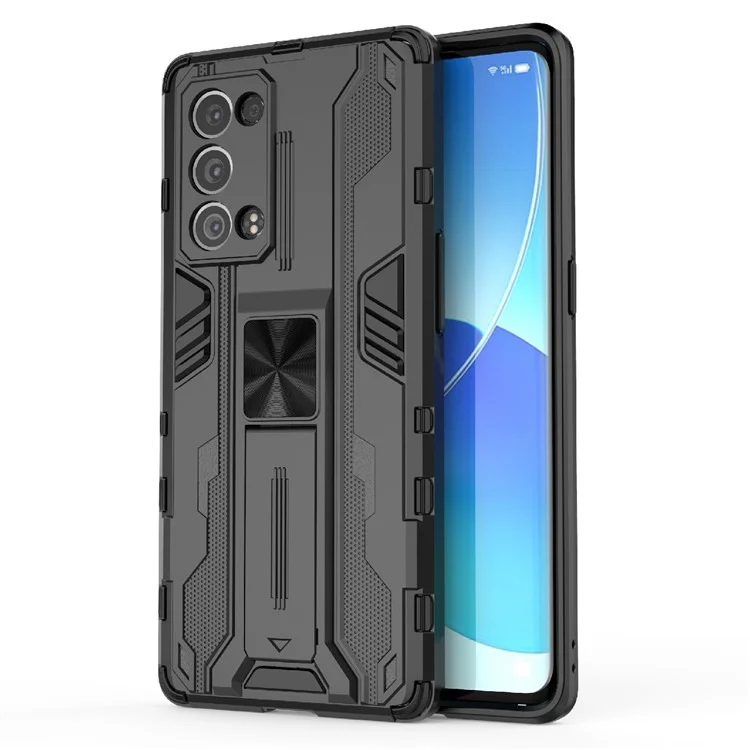 Custodia protettiva in PC rigido e TPU morbido per Oppo Reno6 Pro+ 5G, a prova di caduta - Nero