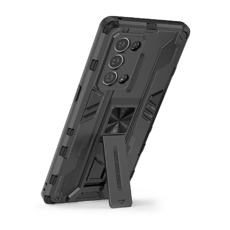 Custodia protettiva in PC rigido e TPU morbido per Oppo Reno6 Pro+ 5G, a prova di caduta - Nero