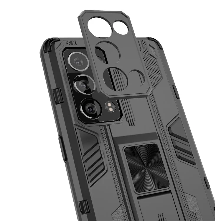 Custodia protettiva in PC rigido e TPU morbido per Oppo Reno6 Pro+ 5G, a prova di caduta - Nero