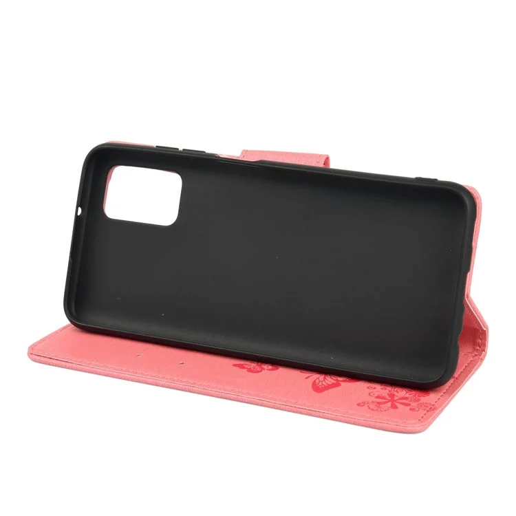 Butterflies Imprimées du Portefeuille en Cuir de Fleur Sobre de Protection de Téléphone Pour Oppo Reno6 5G - Rose