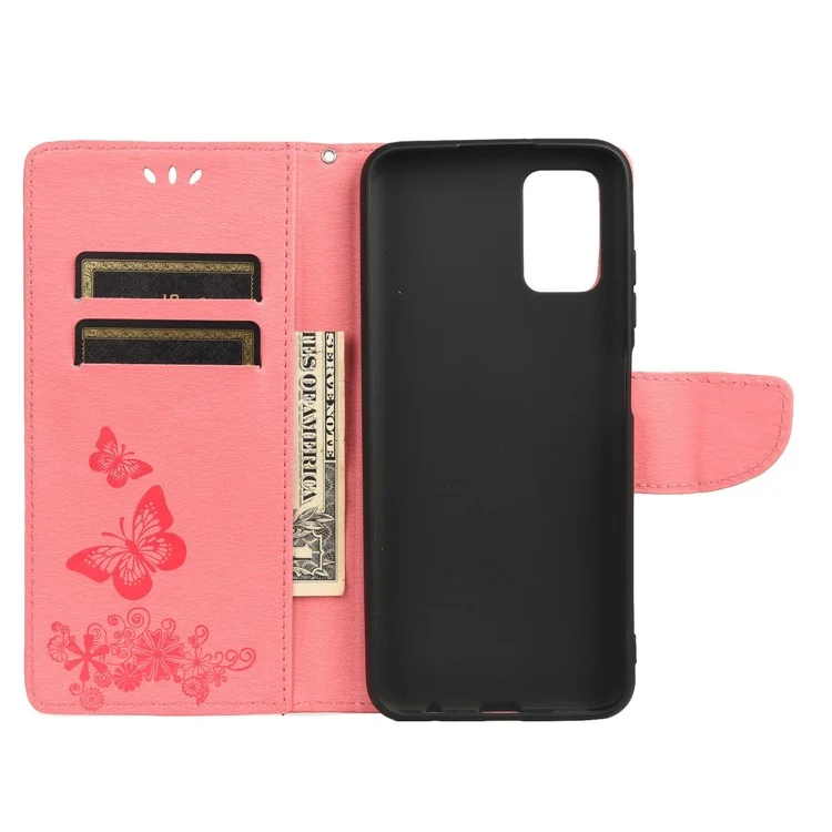 Butterflies Imprimées du Portefeuille en Cuir de Fleur Sobre de Protection de Téléphone Pour Oppo Reno6 5G - Rose
