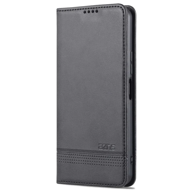AZNS Estojo de Telefone com Proteção contra Choques, Design de Suporte Magnético com Fechamento Automático, Capa de Couro PU para vivo Y21/Y33s - Preto