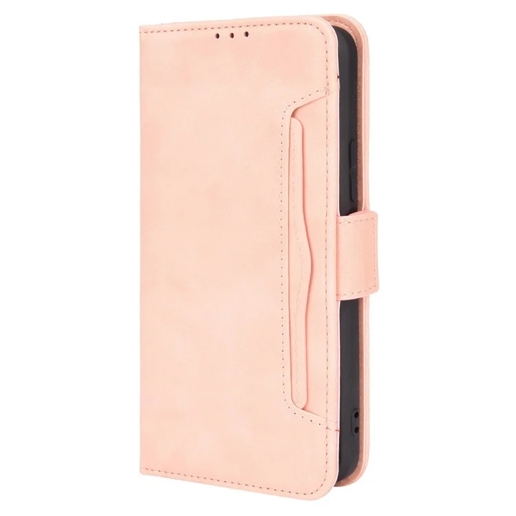 Para Vivo Y33s/y21/y21s Anti-Drop Flip Phone Case PU Leather + TPU Capa de Telefone Múltiplo Slot de Carteira - Rosa