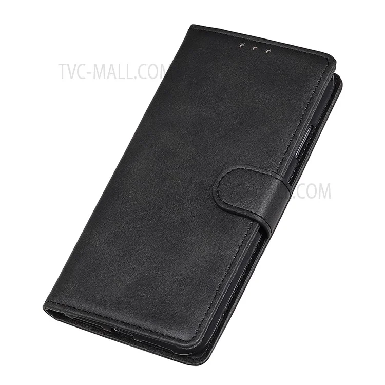 PU Leather Wallet Stand Shockproof Anti-Scratch Protective Cover with Magnetic Closure for Realme C20 / C11 (2021) - Black