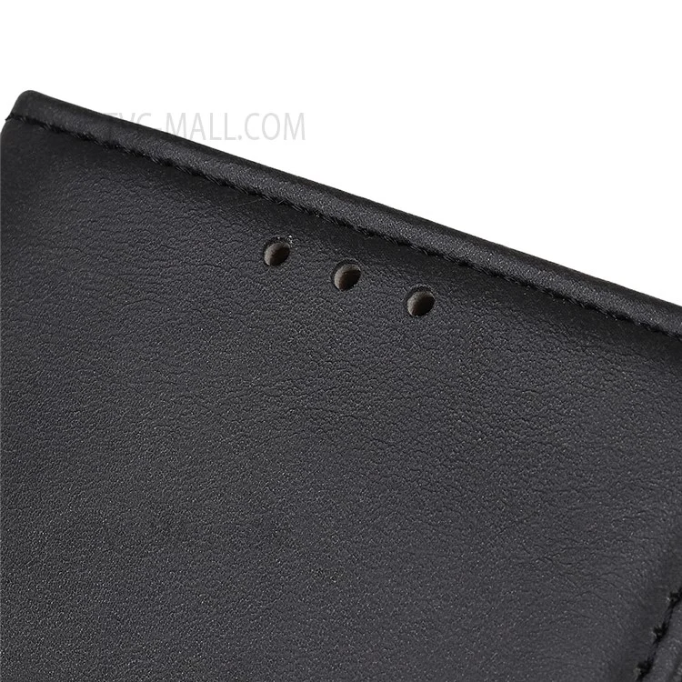 PU Leather Wallet Stand Shockproof Anti-Scratch Protective Cover with Magnetic Closure for Realme C20 / C11 (2021) - Black