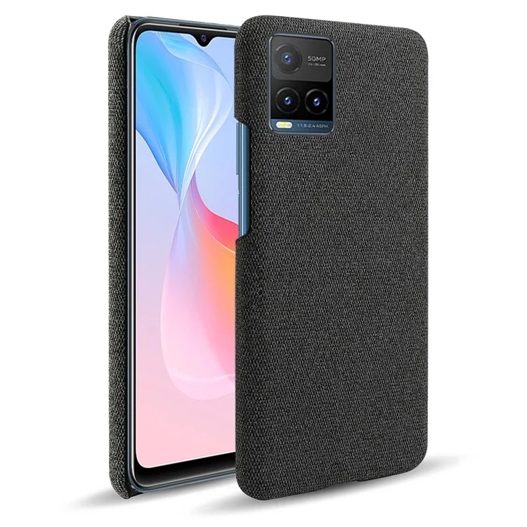 KSQ Shockproof Phone Cover Quality Cloth + PC Back Phone Case для vivo Y21 / Y21s / Y33s - Черный