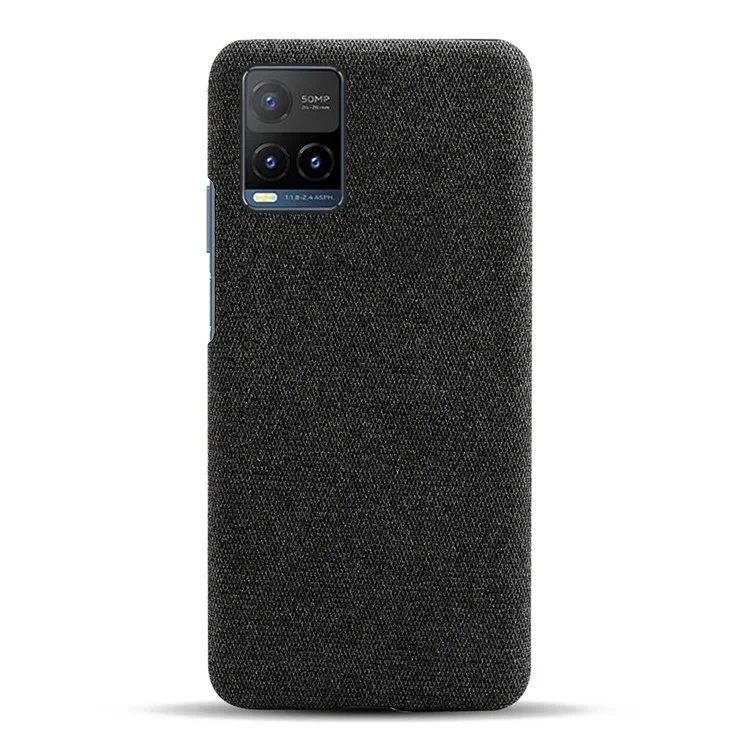 KSQ Shockproof Phone Cover Quality Cloth + PC Back Phone Case для vivo Y21 / Y21s / Y33s - Черный