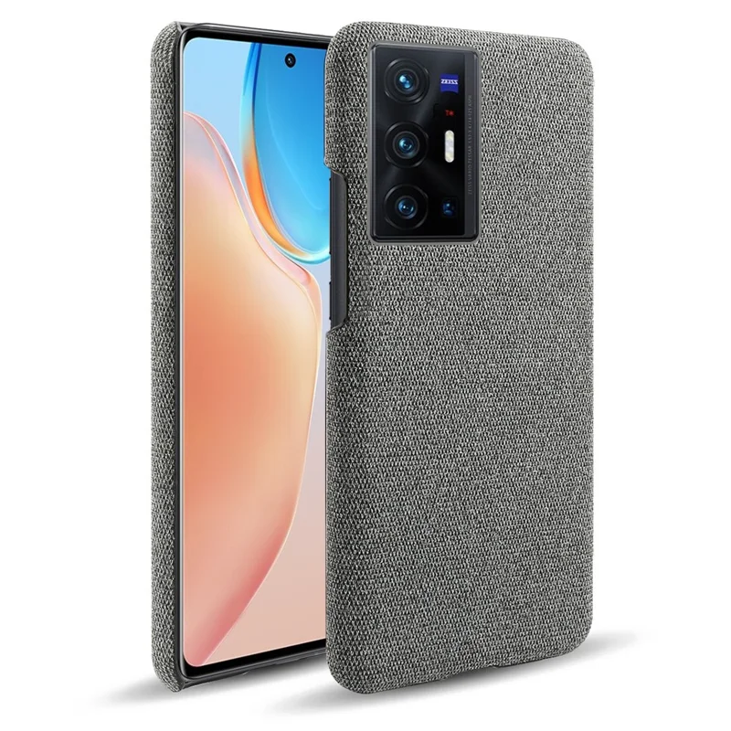 KSQ Anti-Fingerprint Solid Color Anti-Fall Cloth + PC Back Phone Case Shell for vivo X70 Pro - Grey