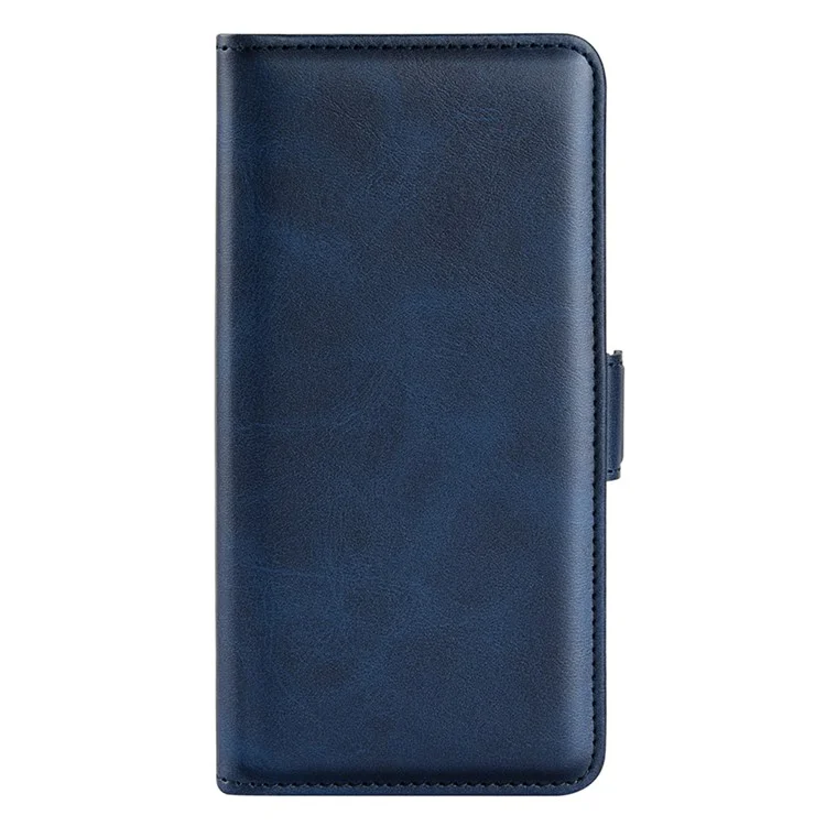 Soporte de Visión Ultra Luz Elegante PU Cuero Folio Folio Willet Cover Con Doble Broches Magnéticos Para Realme 8i/Narzo 50 4G - Azul