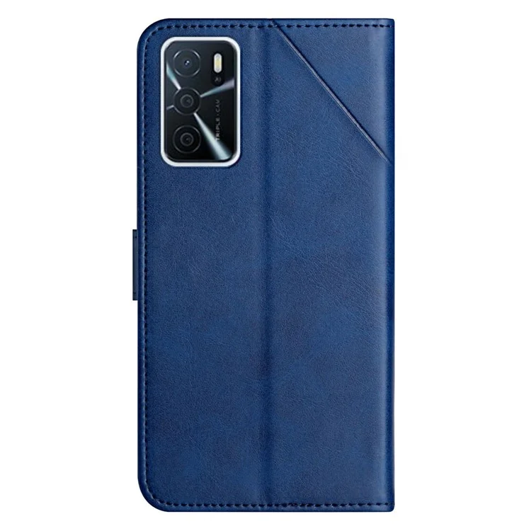 Custodia Portafoglio in Pelle Tinta Unita con Chiusura Magnetica e Supporto per Oppo A16 / A16s / A54s - Blu