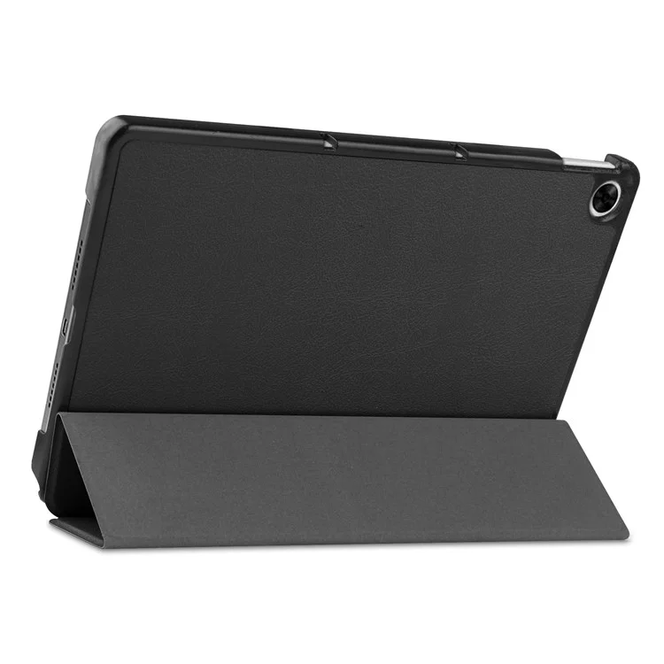 Trifold Stand PU Leather Hard PC Inner Shockproof Protective Tablet Cover for Realme Pad 10.4 - Black