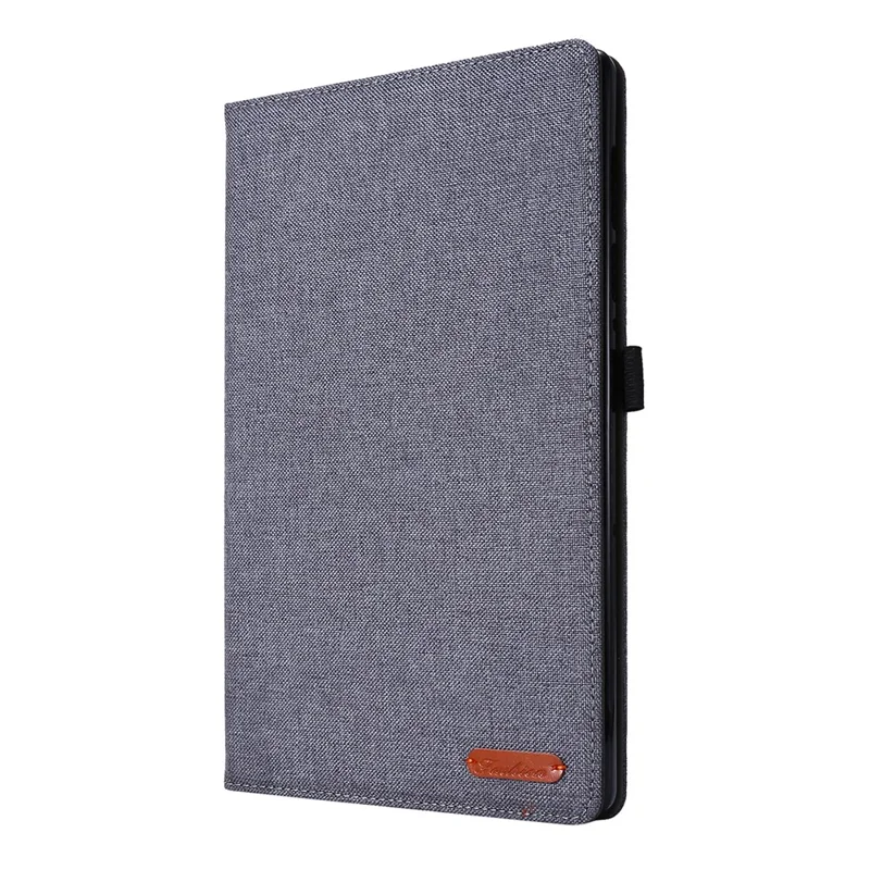 Card Slots Design Cloth Texture PU Leather Folding Folio Stand Cover for Realme Pad 10.4 inch - Grey