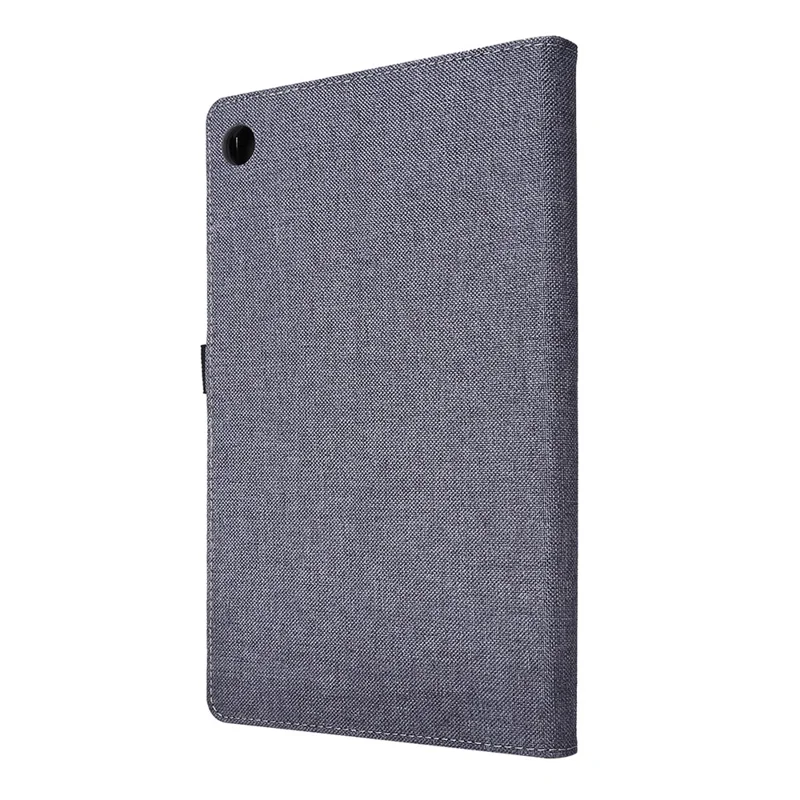 Card Slots Design Cloth Texture PU Leather Folding Folio Stand Cover for Realme Pad 10.4 inch - Grey