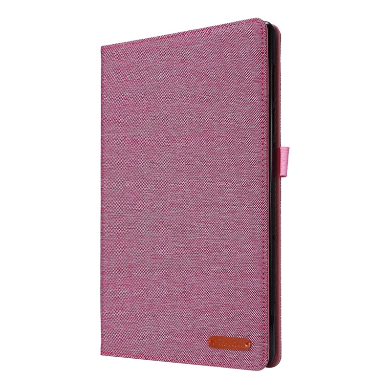 Card Slots Design Cloth Texture PU Leather Folding Folio Stand Cover for Realme Pad 10.4 inch - Pink