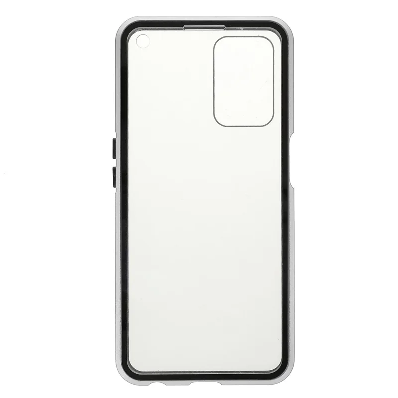 For Oppo A54 4G Full Body Case Magnetic Tempered Glass Double-Sided Phone Case - Silver