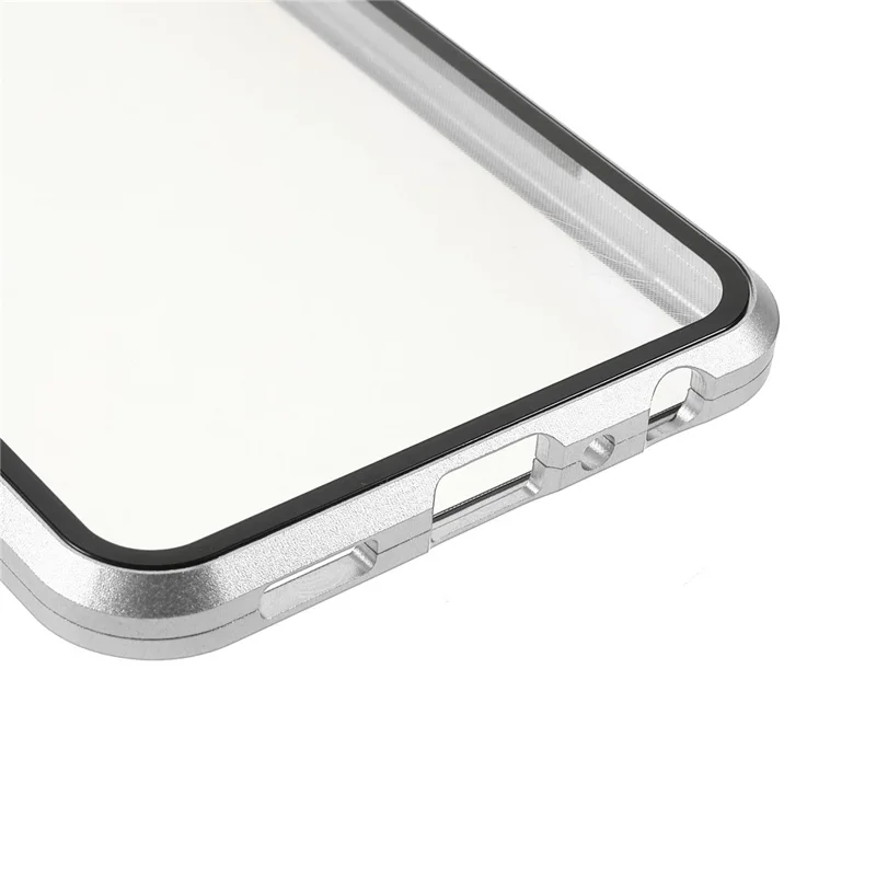 For Oppo A54 4G Full Body Case Magnetic Tempered Glass Double-Sided Phone Case - Silver